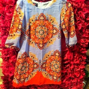 IZ Byer Girls Size 12 Tribal 3/4 Sleeve Dress Formal USED ONCE